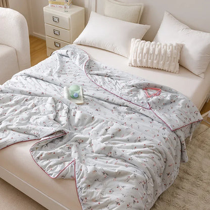 DecorBites™ Cooling Summer Blanket | Soft & Breathable Natural Plant Comforter