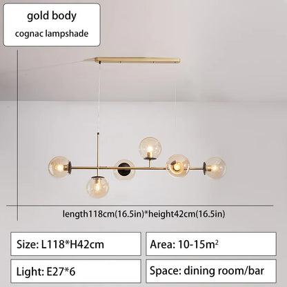 DecorBites™ Glass Ball Ceiling Chandelier for Kitchen Dining Living Room