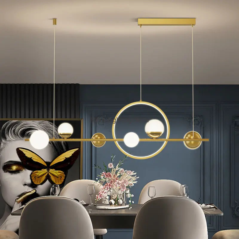 DecorBites™ LED Long Strip Pendant Light: Nordic Minimalist Design for Living Room, Restaurant, Bar