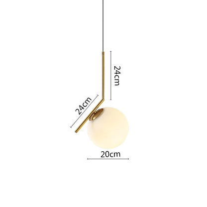 DecorBites™ Black Metal Ring Pendant Lights Glass Ball LED Lighting Fixture
