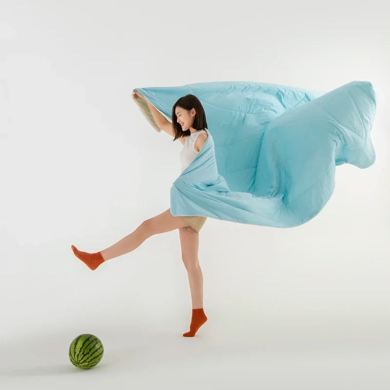 DecorBites™ Ice Silk Cooling Blanket: Double-Sided Super Cooling Comforter for a Cool Summer