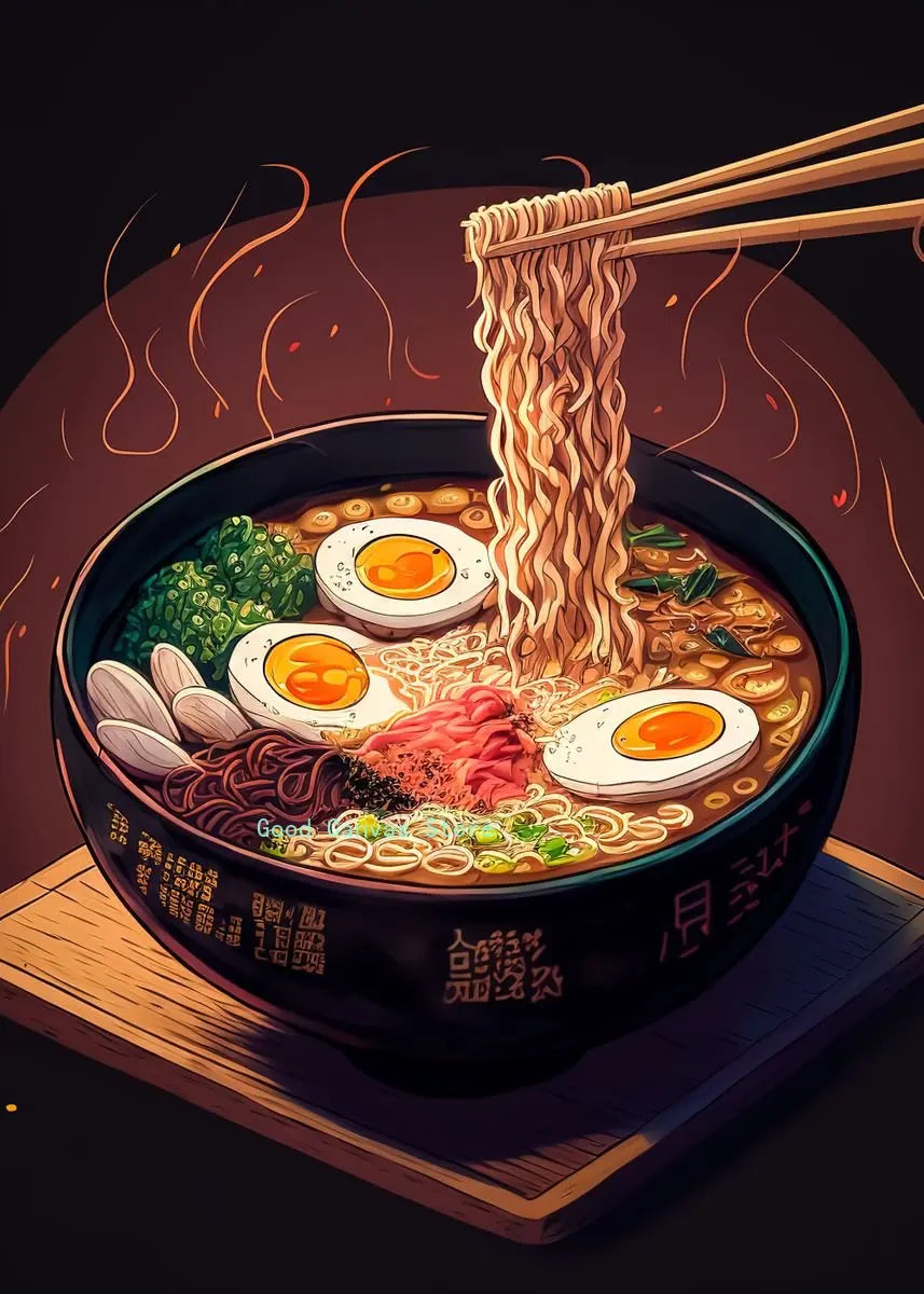 DecorBites™ Japanese Food Neon Posters Canvas Painting for Home Kitchen Decor