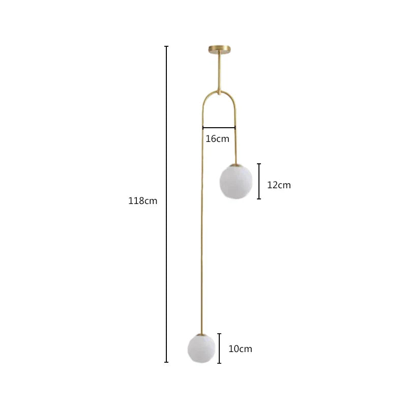 DecorBites™ Glass Ball Brass Pendant Lights LED for Restaurant and Bedroom Lighting