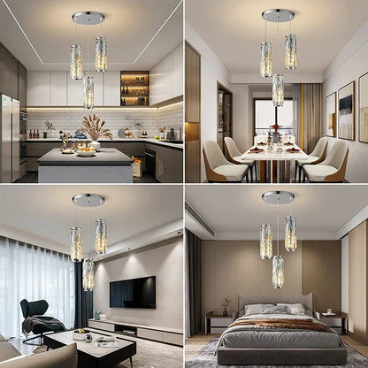 ™ Gold Crystal Chandelier: Elegant Dining Room Pendant Lighting
