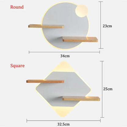 DecorBites™ LED Bedside Shelf Wall Lamp with USB Charger - Modern Minimalist Bedroom Reading Light