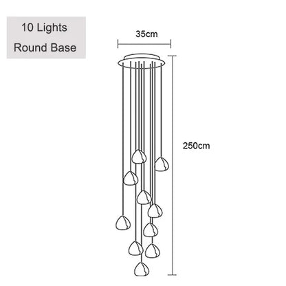 DecorBites™ Crystal Ball Chandelier: Long Adjustable Staircase Pendant Light perfect for Home & Restaurant