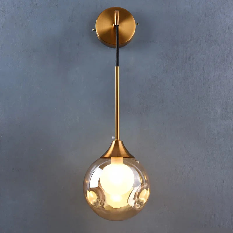 DecorBites™ Glass Ball Gold LED Wall Sconce Modern Nordic Indoor Lamp Fixture