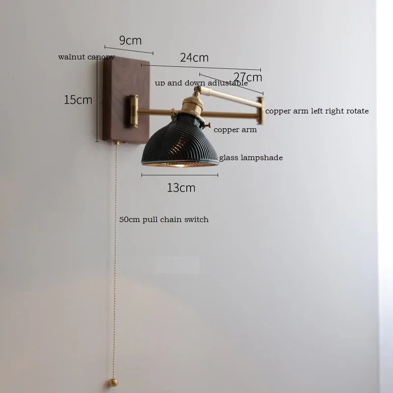 DecorBites™ LED Pull Chain Wall Lamp - Modern Nordic Sconce for Bedroom & Living Room