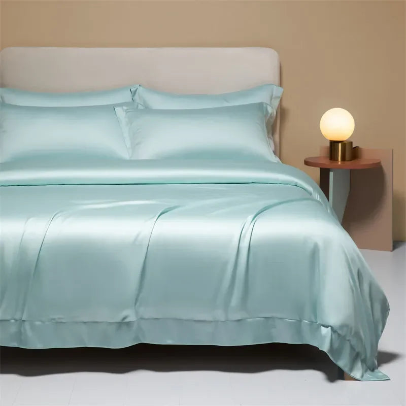 DecorBites™ 120S Natural Fabric Bedding Set Summer Cooling Fitted Sheet Skin Friendly Bedclothes