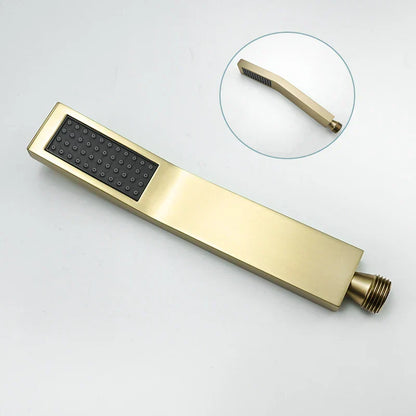 DecorBites™ Brushed Gold Brass Hand Shower with Stainless Steel Hose - Wall Mount
