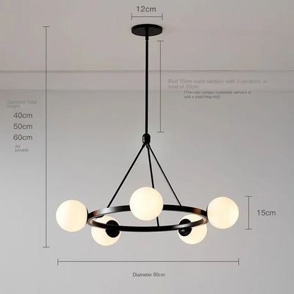 DecorBites™ Glass Ball Chandelier LED Hanging Lamp Modern Nordic Style Pendant Light