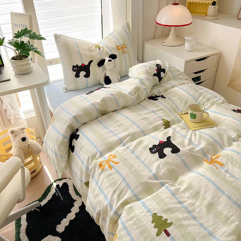 DecorBites™ Cartoon Style Cotton Printed Bedding Sets in Single/Double Size