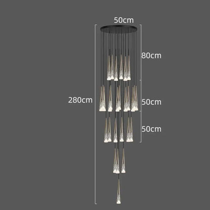 DecorBites™ LED Rain Drop Chandelier Staircase Pendant Light - Nordic Design Island Hanging Lamp