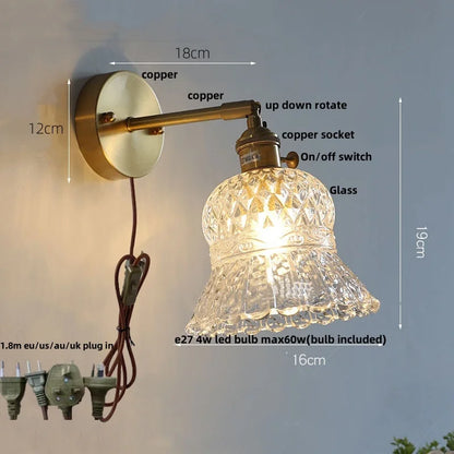 DecorBites™ Amber Flower Glass LED Wall Light Fixture for Kitchen Restaurant Bar