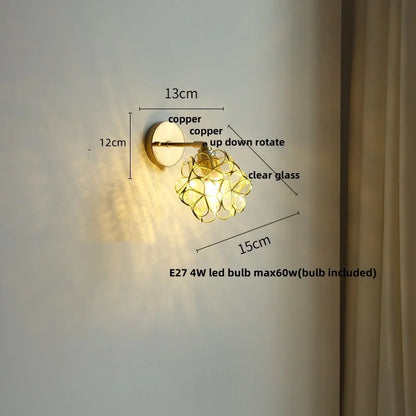 DecorBites™ Colorful Square Glass LED Wall Lights with Pull Chain Switch, Tiffany Style