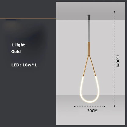 DecorBites™ Art Deco Gold Black LED Designer Pendant Light for Dinning Room