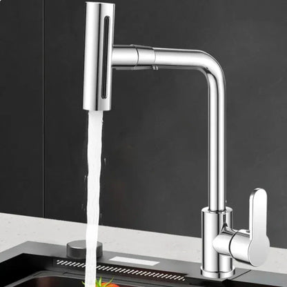 DecorBites™ Brushed Stainless Steel Kitchen Faucet with Rotation Stream Sprayer Head