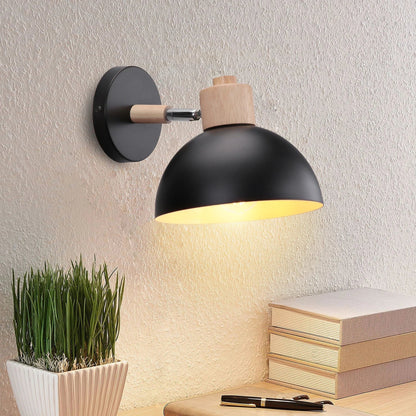 DecorBites™ Black Wooden Wall Light Modern E27 LED Sconce Living Room Decor