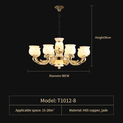 DecorBites™ Luxe Jade Copper Living Room Chandelier