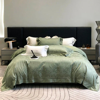 DecorBites™ 1000TC Lyocell Cotton Jacquard Luxury Bedding Set with Soft Silky Feel