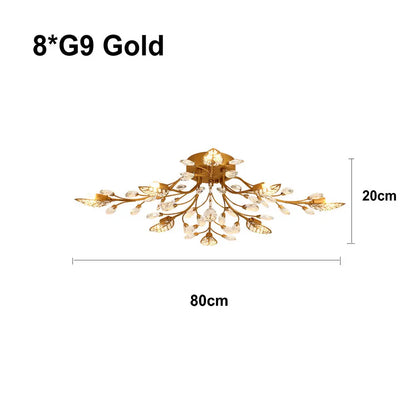DecorBites™ Crystal Ceiling Chandelier for Living Room Bedroom Kitchen Indoor LED Lighting