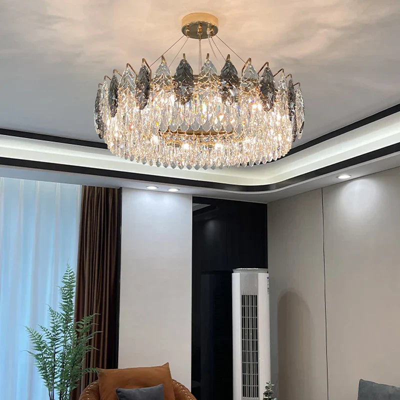 DecorBites™ Crystal Chandelier: Luxury Modern Lighting for Living Room, Bedroom, Kitchen