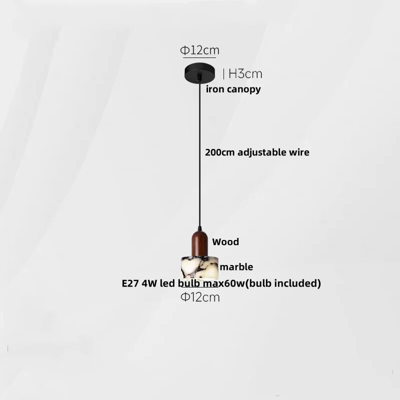 DecorBites™ LED Pendant Light Fixture Modern Luxury Stone Hanging Lamp