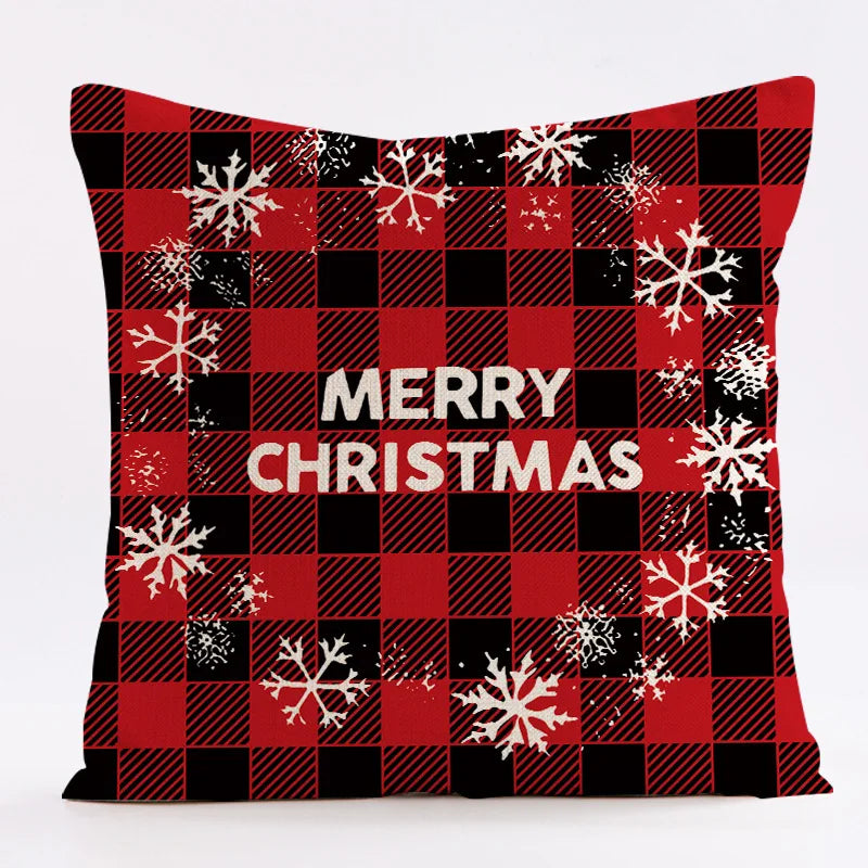 DecorBites™ Christmas Linen Cushion Cover 45x45cm Sofa Home Party Decor