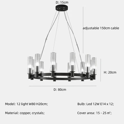 DecorBites™ Crystal Chandelier Pendant Lights - Luxury LED Lighting for Living Room