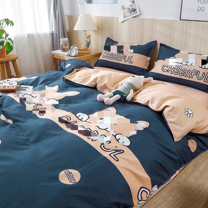 DecorBites™ Cartoon Lattice Floral Geometric Pattern Bedding Set