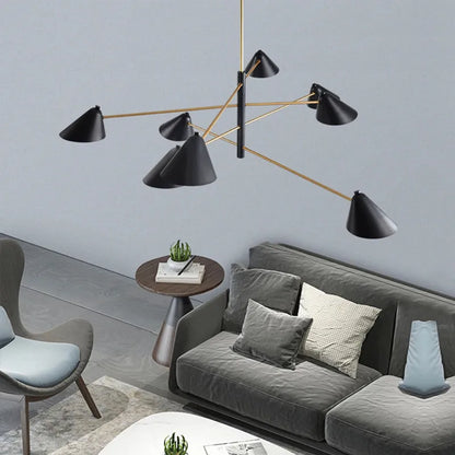 DecorBites™ Cone Shade Chandelier: Minimalist Nordic Design for Living and Dining Rooms