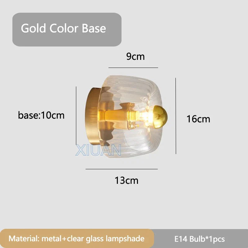 DecorBites™ Bauhaus Glass E14 Wall Lamp for Living Room, Hallway, Stair Ceiling