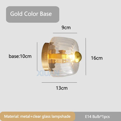 DecorBites™ Bauhaus Glass E14 Wall Lamp for Living Room, Hallway, Stair Ceiling