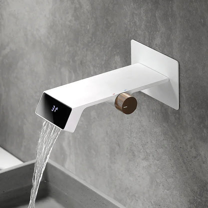 DecorBites™ LED Basin Faucet Wall Mounted Hot Cold Mixer Bathroom Brass Vanity