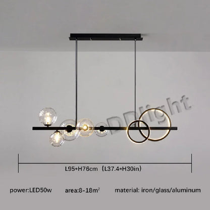 DecorBites™ Glass Bubble LED Chandelier Dining Room Pendant Lighting