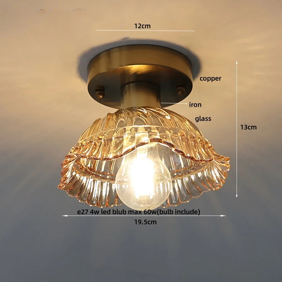 DecorBites™ Glass Flower LED Ceiling Lights - Modern Nordic Canopy Lamparas Techo