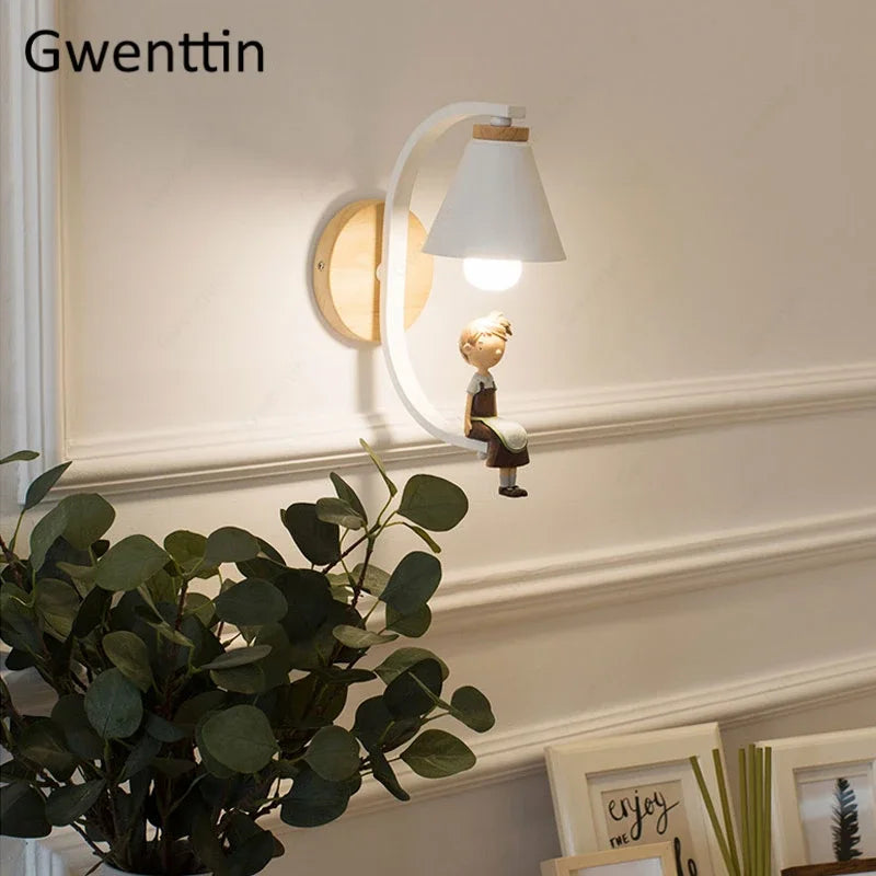 DecorBites™ Angel Girl Bedroom Wall Sconces LED Light Fixtures