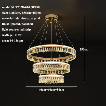 2024 DecorBites™ Modern Crystal LED Chandelier for Living & Dining Room Decor