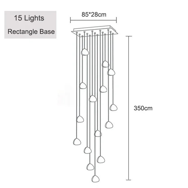DecorBites™ Crystal Ball Chandelier: Long Adjustable Staircase Pendant Light perfect for Home & Restaurant