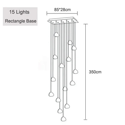 DecorBites™ Crystal Ball Chandelier: Long Adjustable Staircase Pendant Light perfect for Home & Restaurant