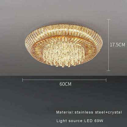 DecorBites™ Amber Crystal Ceiling Chandelier: Luxe LED Home Decor Light Fixture