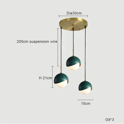 DecorBites™ Blue Copper Chandelier Pendant Light for Kitchen Island & Restaurant