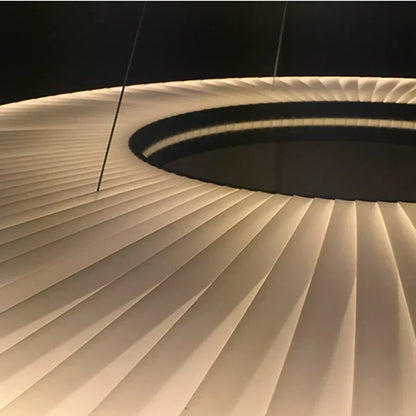 DecorBites™ Dix Heures Round Fabric LED Pendant Light for Parlor, Hotel, and Dining Room
