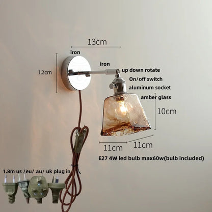 DecorBites™ LED Glass Wall Light Fixture Modern Rotate Bedside Lamp Wandlamp