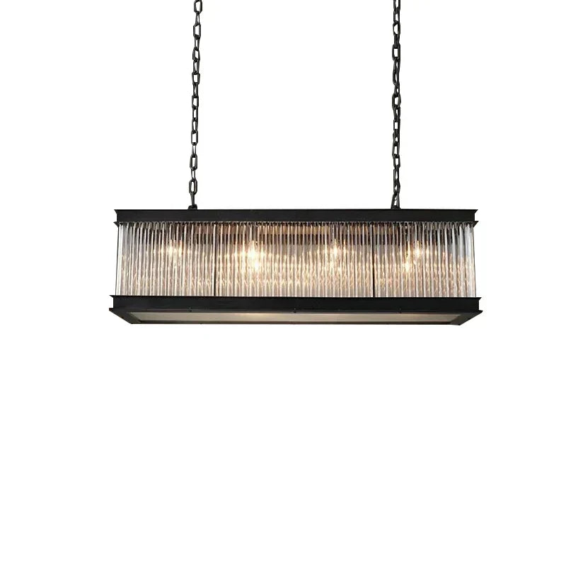 ™ Kristal Glass Rectangle Pendant Lights - Nordic Classic Dining Table Luminaire