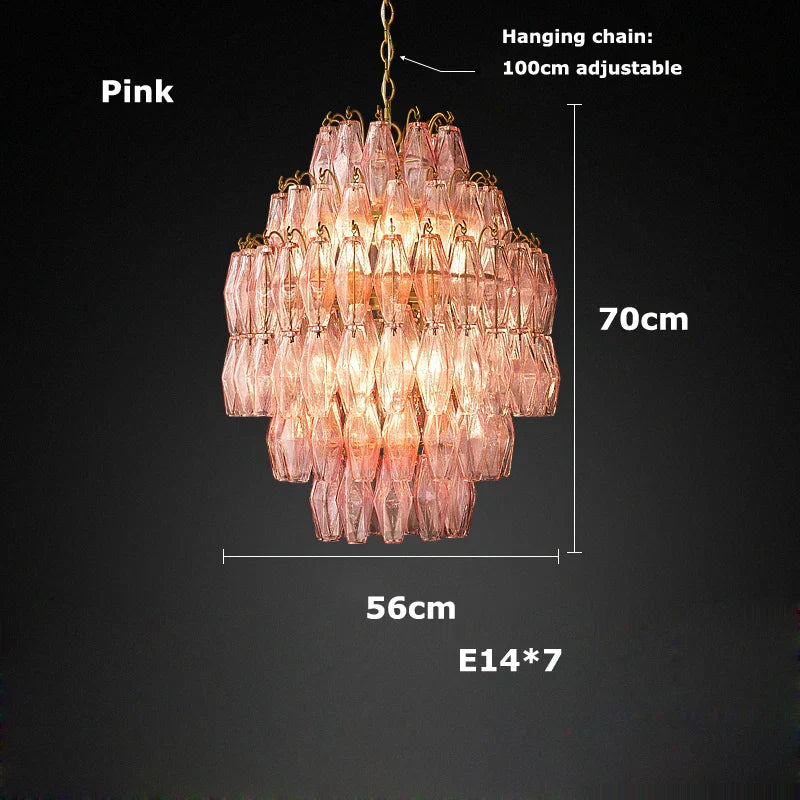 DecorBites™ Glass Art LED Chandelier for Living Room