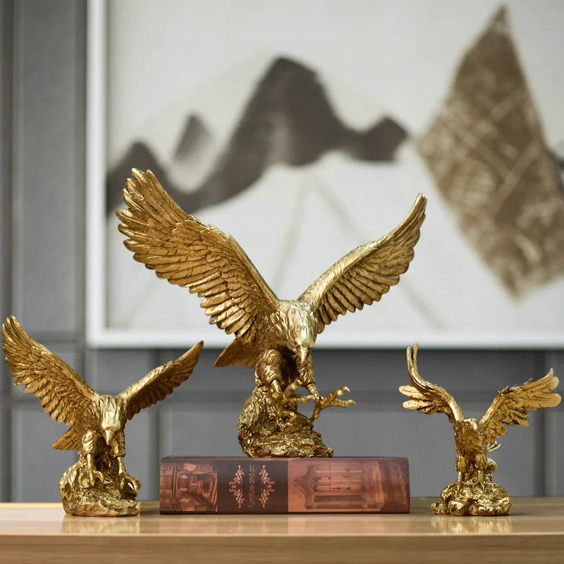 ™ Golden Eagle Resin Sculpture Falcon Home Decor Figurine