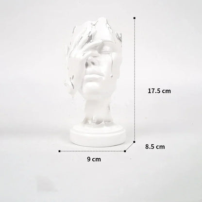 DecorBites™ Abstract Face Mask Silence Gold Resin Statue Home Decor Figurine