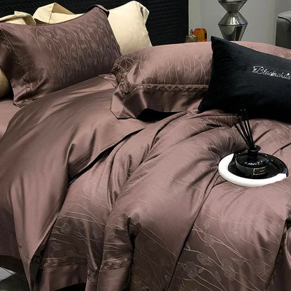 DecorBites™ 1000TC Lyocell Cotton Jacquard Luxury Bedding Set with Soft Silky Feel