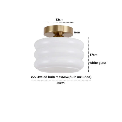 DecorBites™ Creamy Glass Iron LED Ceiling Light - Modern Indoor Lighting Fixtures